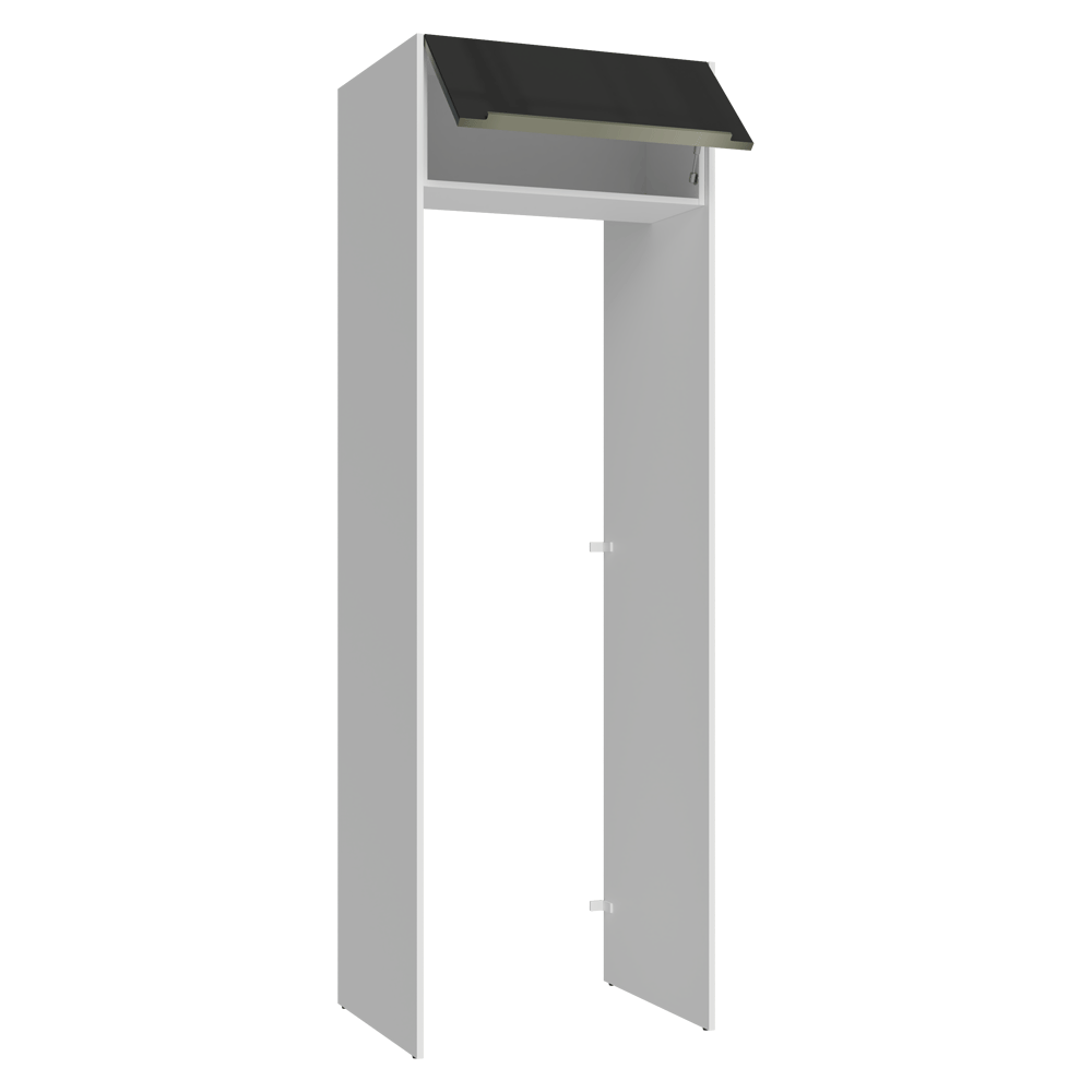 Porta-Geladeira 73 cm 1 Porta Basculante Branco/Preto Lux Madesa
