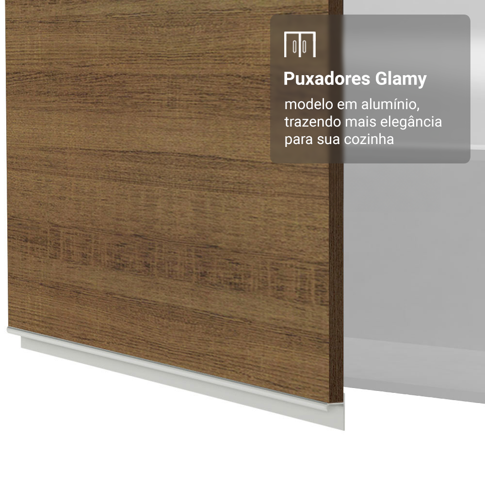 Porta-Geladeira 73 cm 1 Porta Basculante Branco/Rustic Glamy Madesa