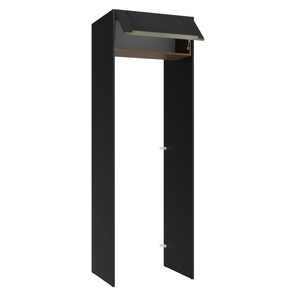 Porta-Geladeira 73 cm 1 Porta Basculante Preto/Rustic/Preto Lux Madesa
