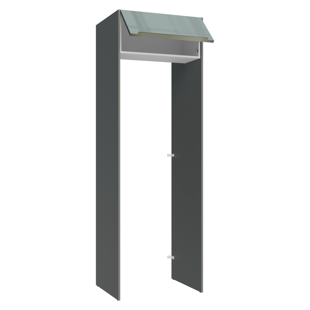 Porta-Geladeira 73 cm 1 Porta Basculante Cinza/Branco/Cinza Lux Madesa