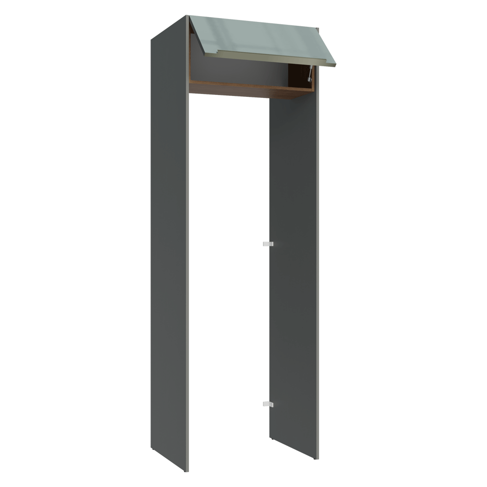 Porta-Geladeira 73 cm 1 Porta Basculante Cinza/Rustic/Cinza Lux Madesa