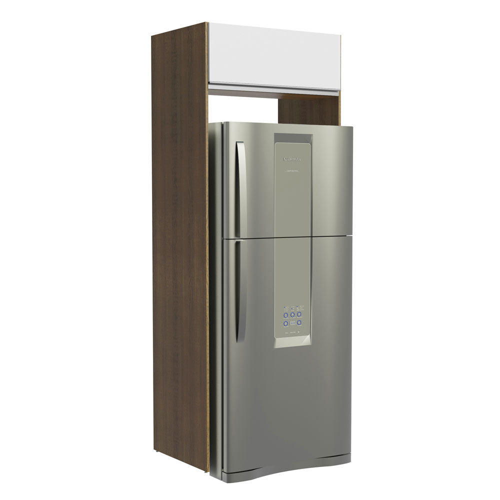 Porta-Geladeira Madesa Glamy 1 Porta Basculante Rustic/Branco