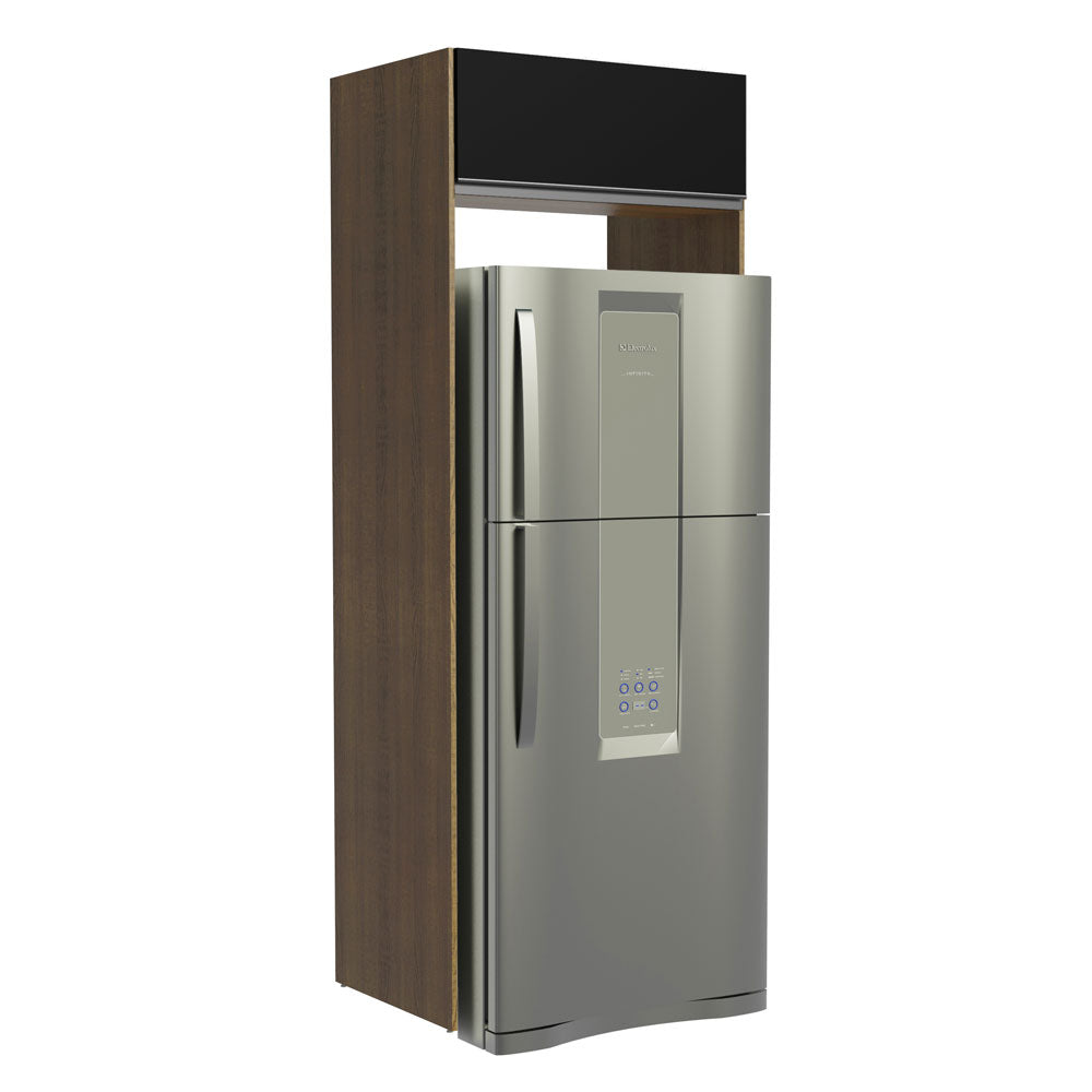 Porta-Geladeira Madesa Glamy 1 Porta Basculante Rustic/Preto