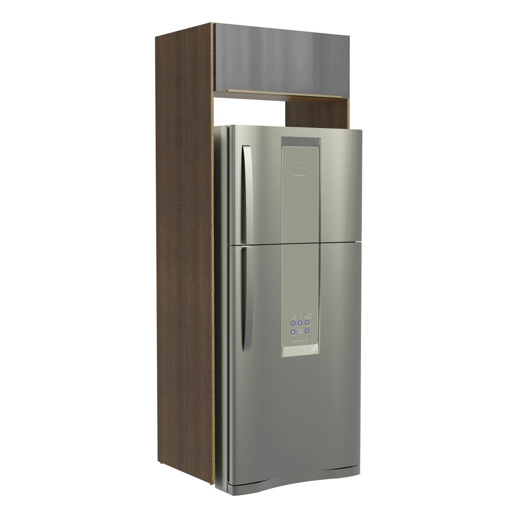 Porta-Geladeira Madesa Lux 1 Porta Basculante Rustic/Cinza
