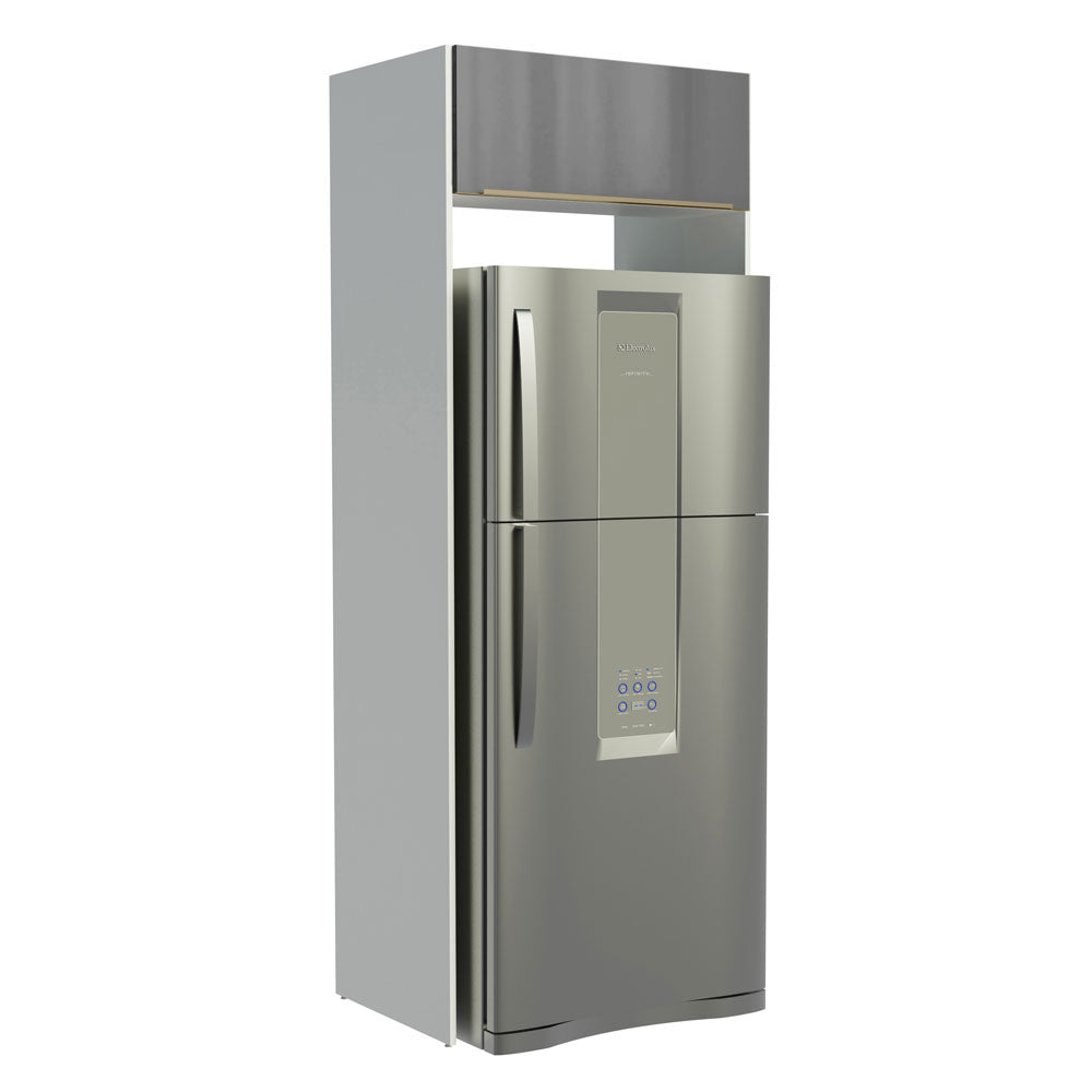 Porta-Geladeira Madesa Lux 1 Porta Basculante Branco/Cinza