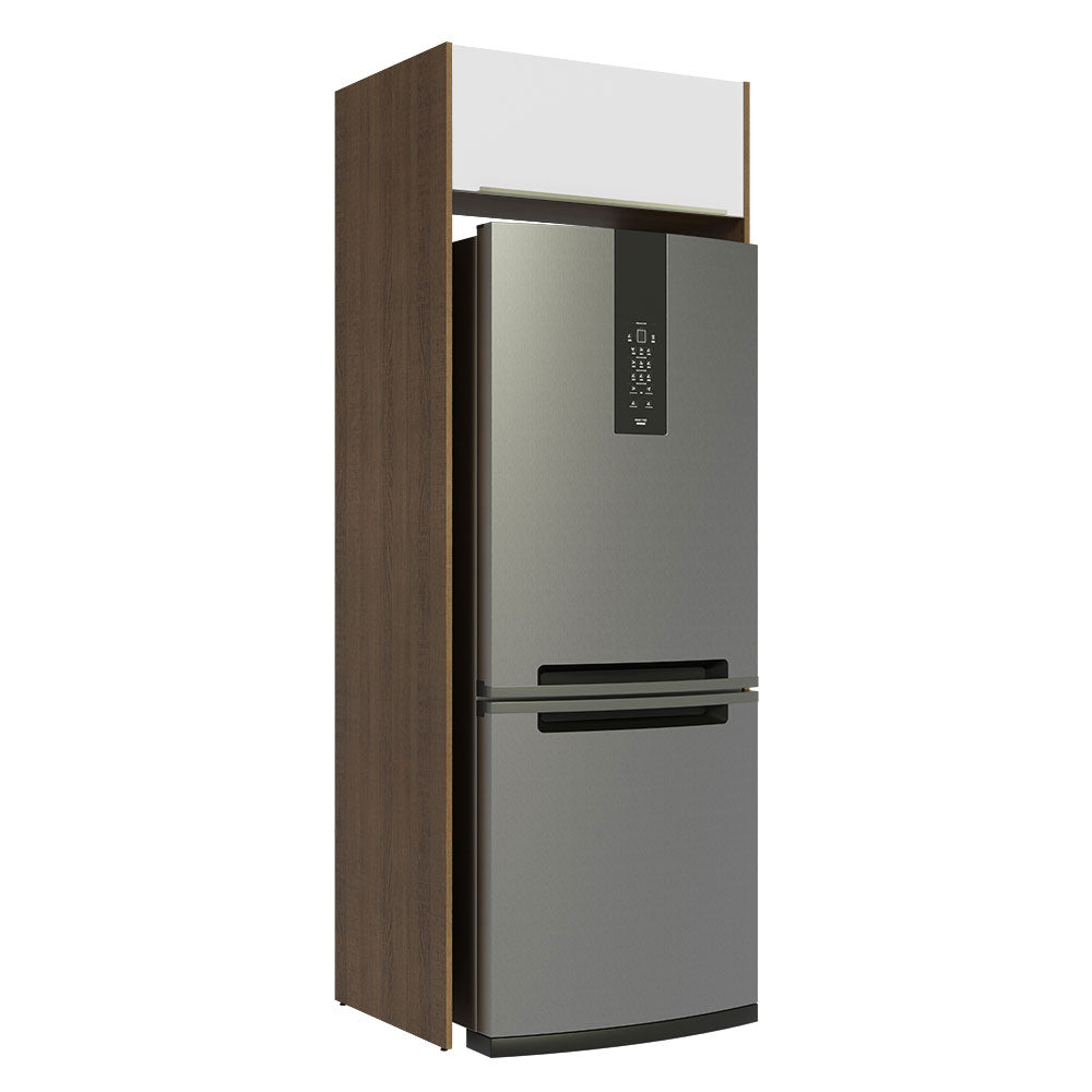 Porta-Geladeira Madesa Lux 1 Porta Basculante Rustic/Branco Veludo