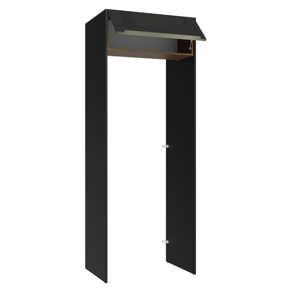 Porta-Geladeira 83 cm 1 Porta Basculante Preto/Rustic/Preto Lux Madesa