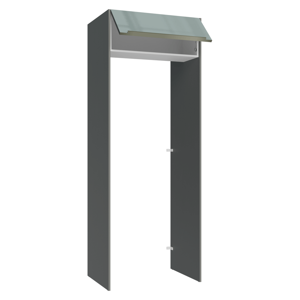 Porta-Geladeira 83 cm 1 Porta Basculante Cinza/Branco/Cinza Lux Madesa