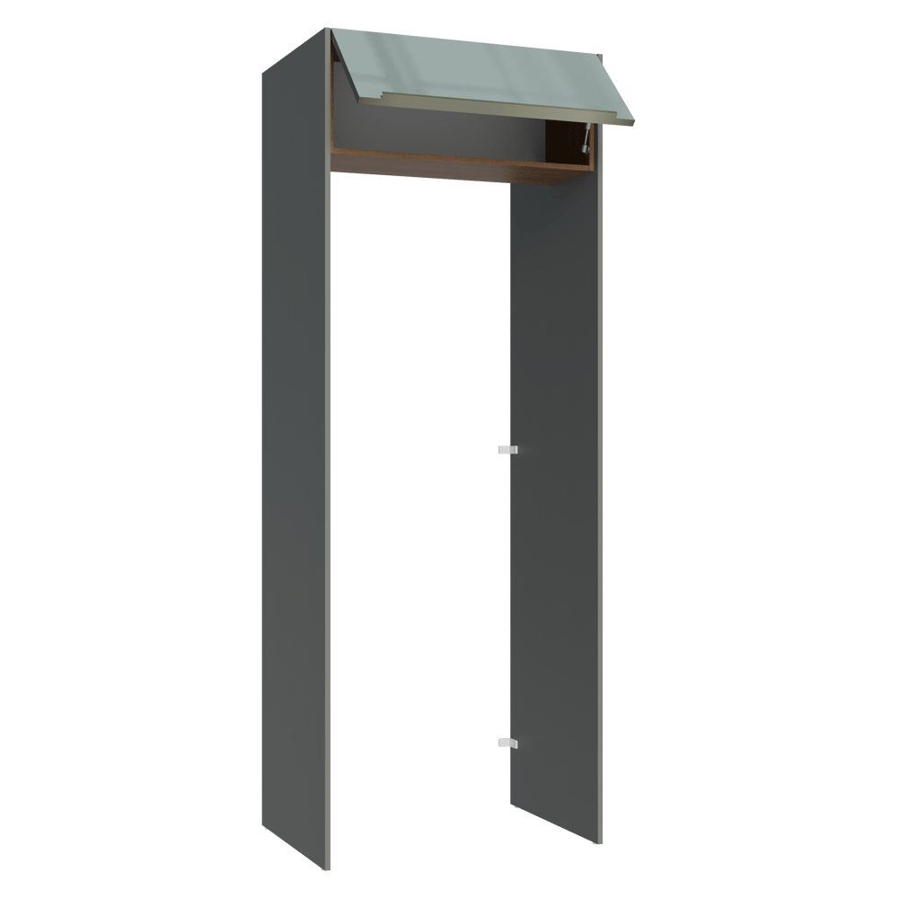 Porta-Geladeira 83 cm 1 Porta Basculante Cinza/Rustic/Cinza Lux Madesa