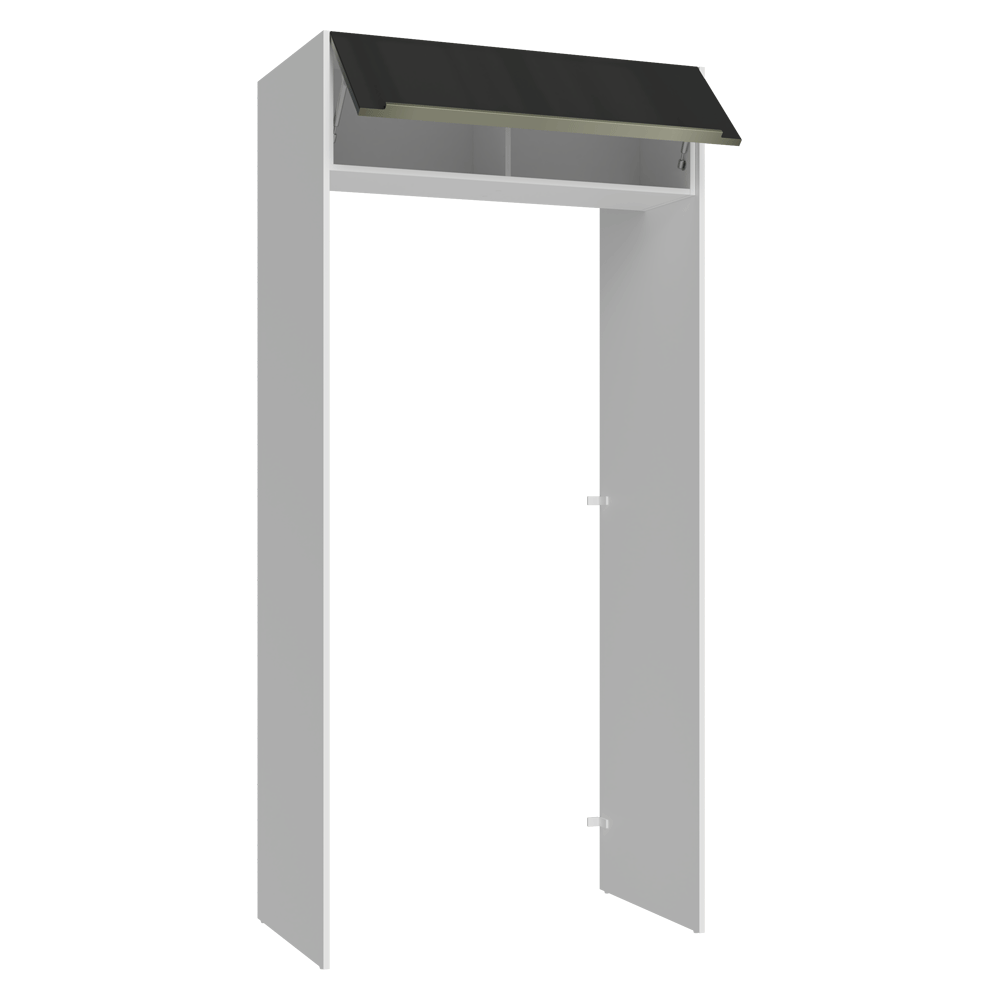 Porta-Geladeira 103 cm 1 Porta Basculante Branco/Preto Lux Madesa