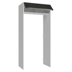 Porta-Geladeira 103 cm 1 Porta Basculante Branco/Preto Lux Madesa