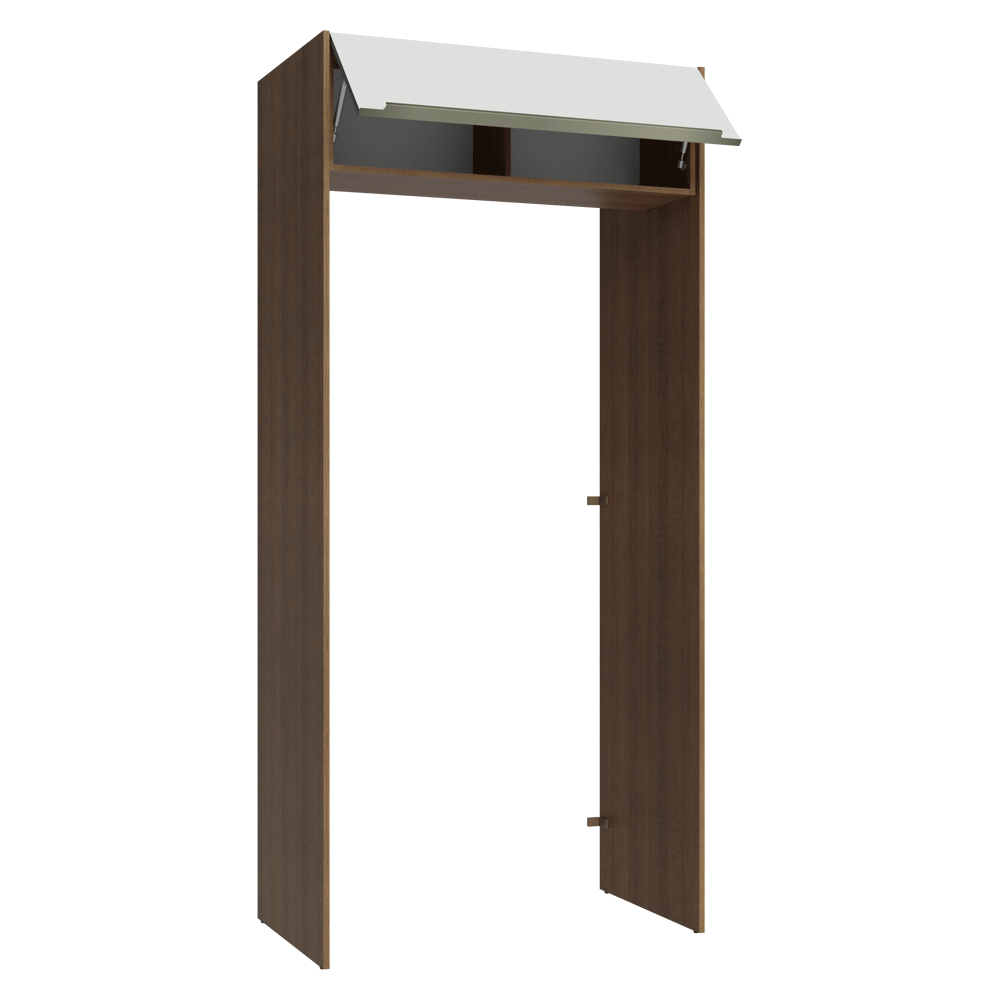 Porta-Geladeira 103 cm 1 Porta Basculante Rustic/Branco Veludo Lux Madesa