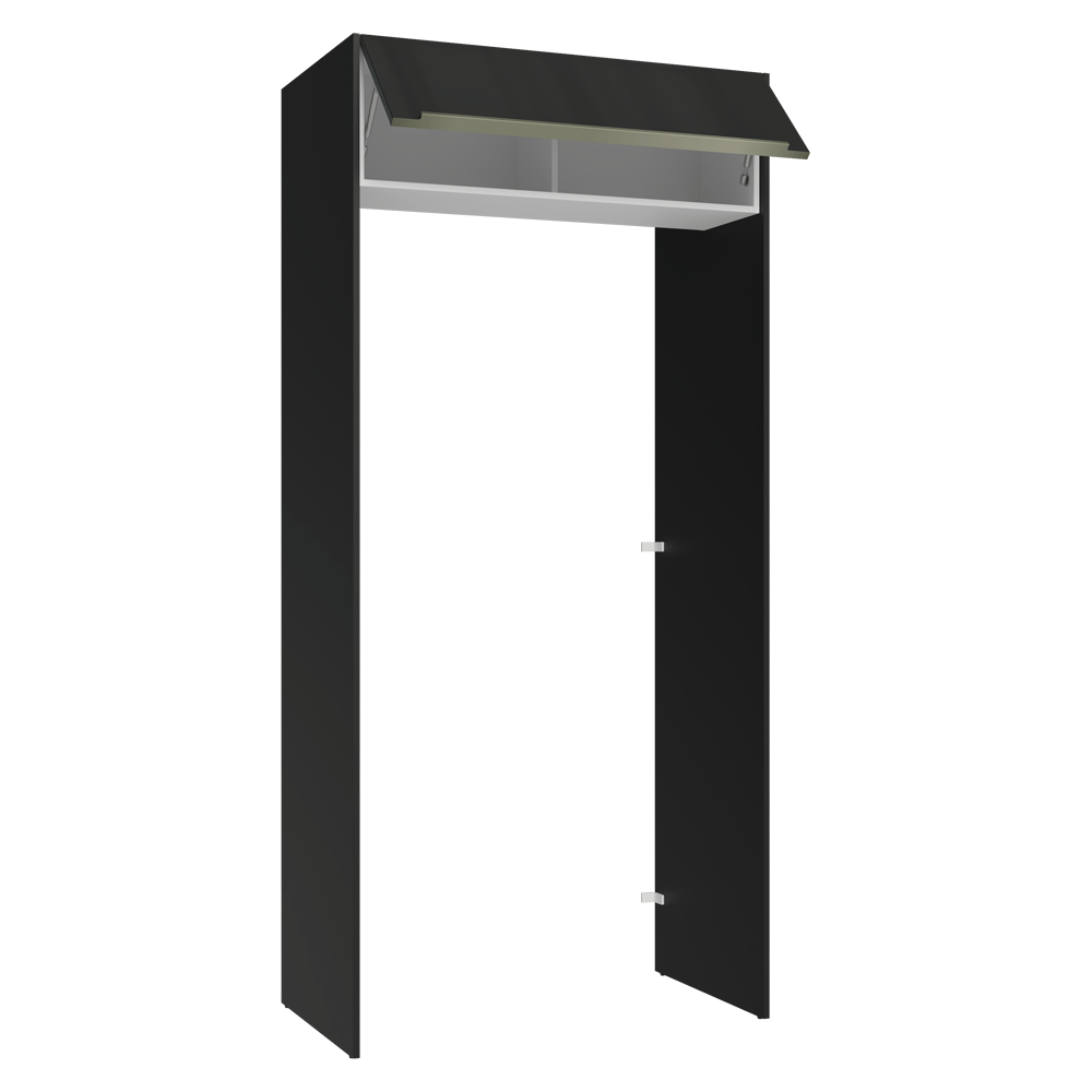 Porta-Geladeira 103 cm 1 Porta Basculante Preto/Branco/Preto Lux Madesa