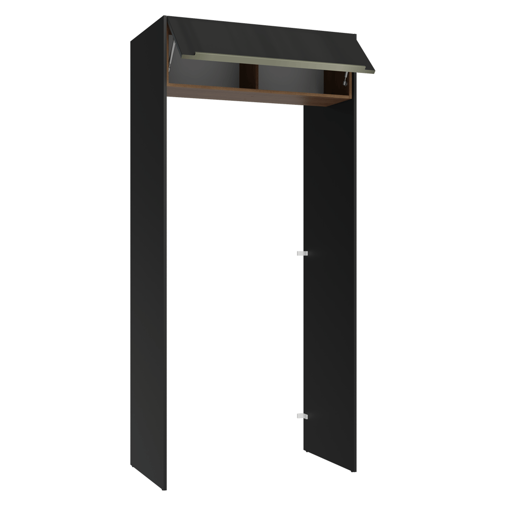 Porta-Geladeira 103 cm 1 Porta Basculante Preto/Rustic/Preto Lux Madesa