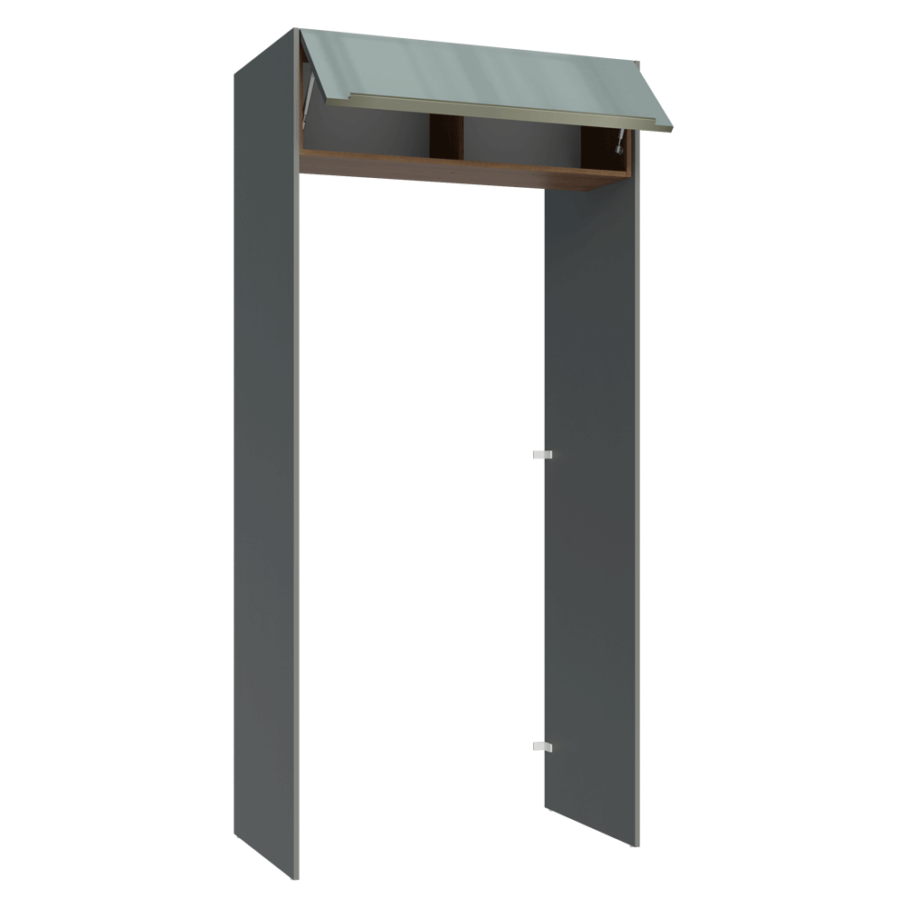 Porta-Geladeira 103 cm 1 Porta Basculante Cinza/Rustic/Cinza Lux Madesa