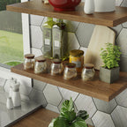 Kit 2 Prateleiras Suspensas para Cozinha Madesa 60 cm com Mão Francesa Rustic