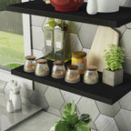 Kit 2 Prateleiras Suspensas para Cozinha Madesa 60 cm com Mão Francesa Preto