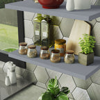 Kit 2 Prateleiras Suspensas para Cozinha Madesa 80 cm com Mão Francesa Cinza