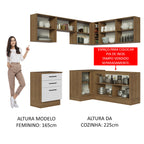 Armário de Cozinha Completa de Canto 399cm Rustic Branco Agata Madesa 02