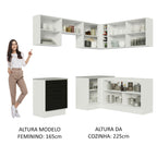 Armário de Cozinha Completa de Canto 399cm Branco Preto Agata Madesa 02