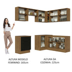 Armário de Cozinha Completa de Canto 399cm Rustic Preto Agata Madesa 02