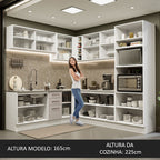 Armário de Cozinha Completa de Canto 459cm Branco/Crema Agata Madesa 01