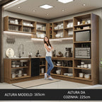 Armário de Cozinha Completa de Canto 459cm Rustic Preto Agata Madesa 01