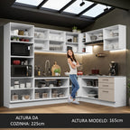 Armário de Cozinha Completa de Canto 479cm Branco/Crema Agata Madesa 01