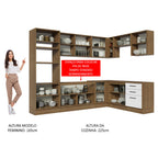 Armário de Cozinha Completa de Canto 479cm Rustic Branco Agata Madesa 01