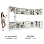 Armário de Cozinha Planejada de Canto 499cm Branco Agata Madesa 01