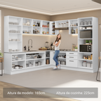 Armário de Cozinha Completa 549cm Branco Agata Madesa 01