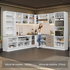 Armário de Cozinha Completa 549cm Branco/Crema Agata Madesa 01