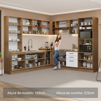 Armário de Cozinha Completa 549cm Rustic/Branco Agata Madesa 01