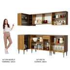 Armário de Cozinha Completa de Canto 293cm Rustic Emilly Play Madesa 04