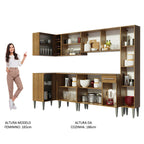 Armário de Cozinha Completa de Canto 325cm Rustic Emilly Wave Madesa 04