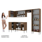 Armário de Cozinha Completa de Canto 353cm Rustic Emilly Sun Madesa 01