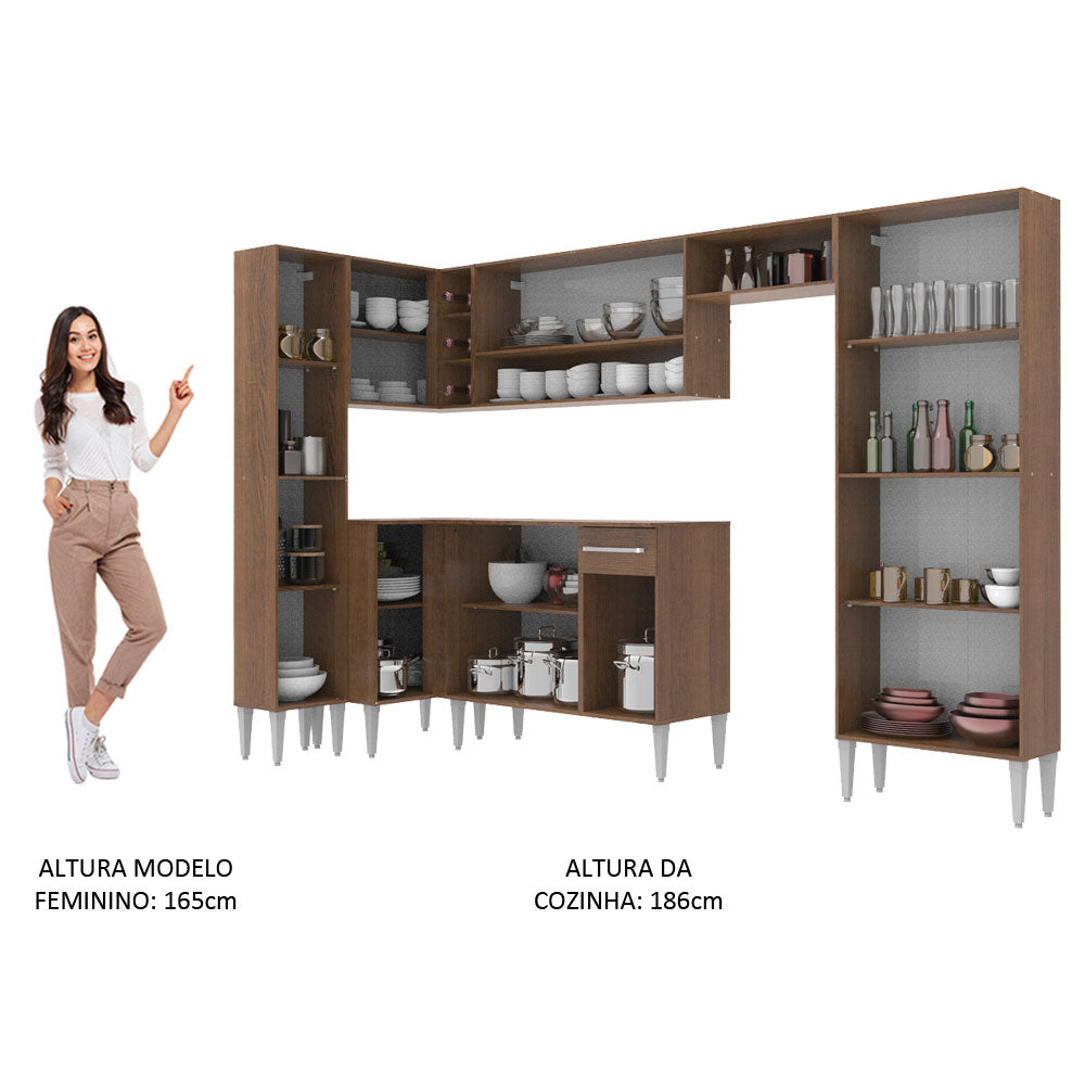 Armário de Cozinha Completa 385cm Rustic Emilly Love Madesa 01