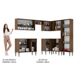Armário de Cozinha Completa de Canto 417cm Rustic/Preto Emilly Ice Madesa 01