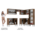 Armário de Cozinha Completa de Canto 417cm Rustic/Branco Emilly Ice Madesa 01