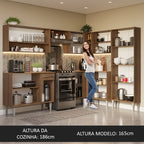 Armário de Cozinha Completa de Canto 417cm Rustic/Cinza Emilly Madesa 02