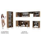 Armário de Cozinha Completa de Canto 481cm Rustic/Branco Emilly Moon Madesa 01