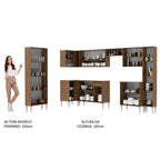 Armário de Cozinha Completa de Canto 513cm Rustic/Branco Emilly Live Madesa 01