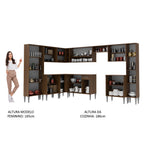 Armário de Cozinha Completa de Canto 513cm Rustic/Preto Emilly Big Madesa 02