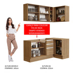 Armário de Cozinha Compacta de Canto 269cm Rustic Glamy Madesa 01