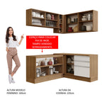 Armário de Cozinha Completa de Canto 329cm Rustic Branco Glamy Madesa 02