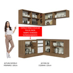 Armário de Cozinha Completa de Canto 349cm Rustic Branco Glamy Madesa 03