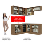 Armário de Cozinha Completa de Canto 349cm Rustic Preto Glamy Madesa 03