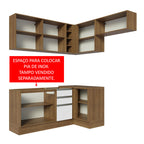 Armário de Cozinha Completa de Canto 349cm Rustic/Branco Glamy Madesa 07