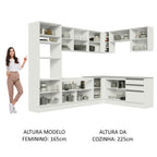 Armário de Cozinha Completa de Canto 479cm Branco Glamy Madesa 01