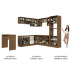 Armário de Cozinha Completa de Canto 504cm Rustic/Branco Glamy Madesa 01